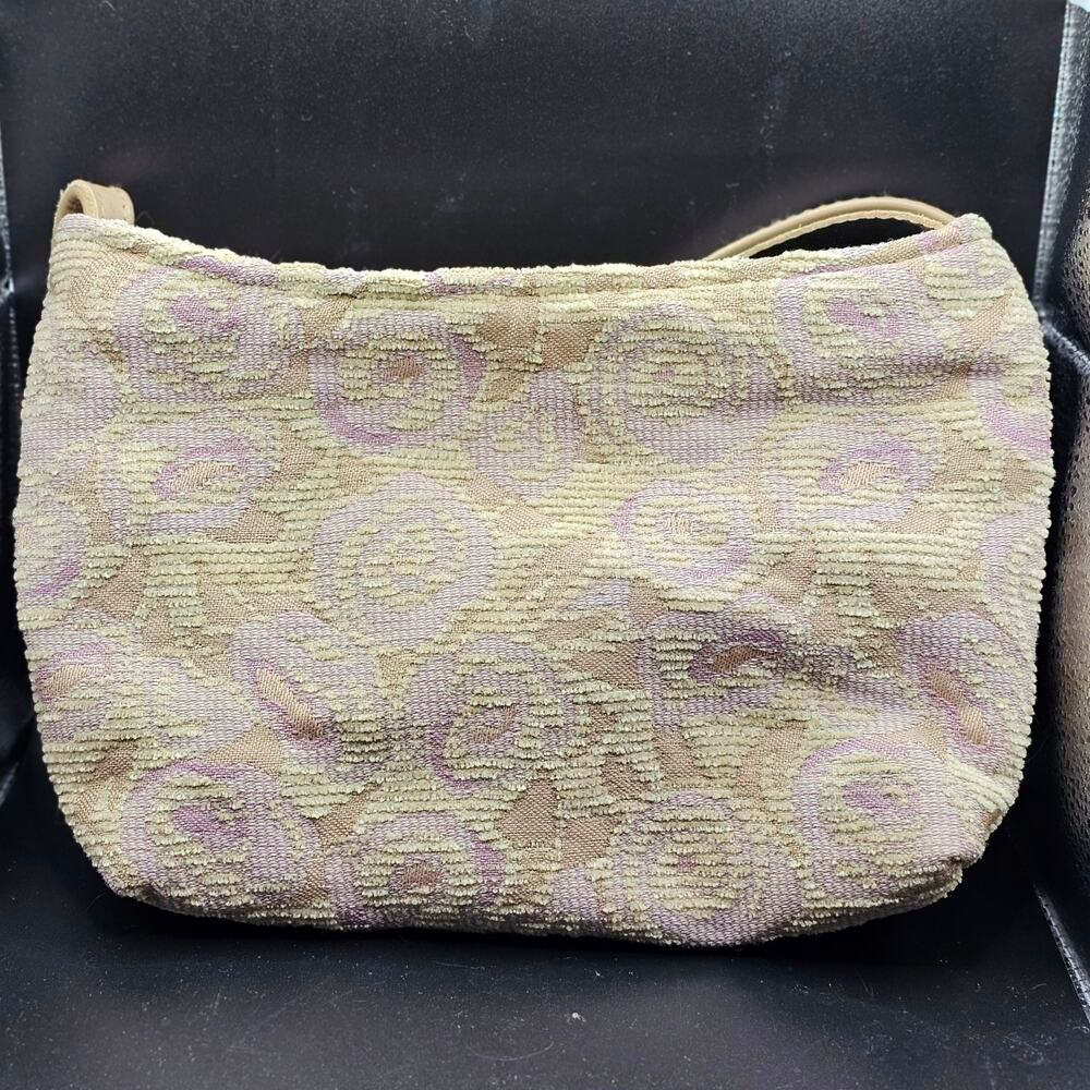 Elizabeth Z Mow Handmade Tapestry Shoulder Bag Lavender Rose Motif
